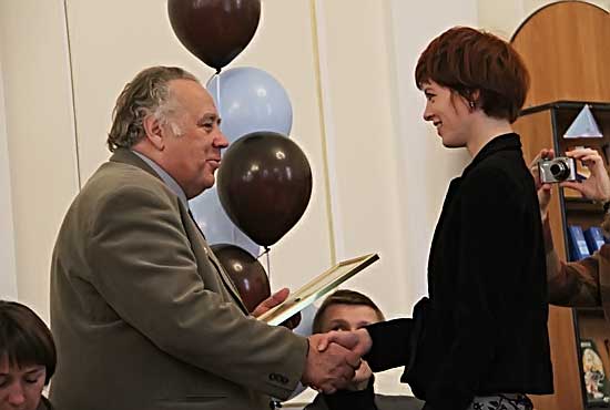 На вручении Премии имени В.П. Крапивина. Награждение дипломантов. Анна Ремез